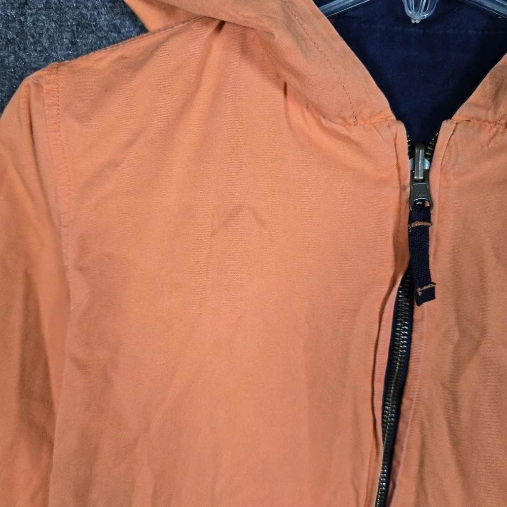 VTG Polo‎ Ralph Lauren Jacket Boys Small Reversible Full Zip Hooded Blue Orange
